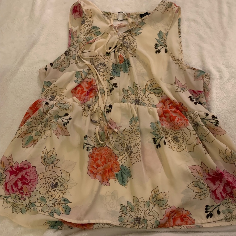 Torrid floral babydoll tank top